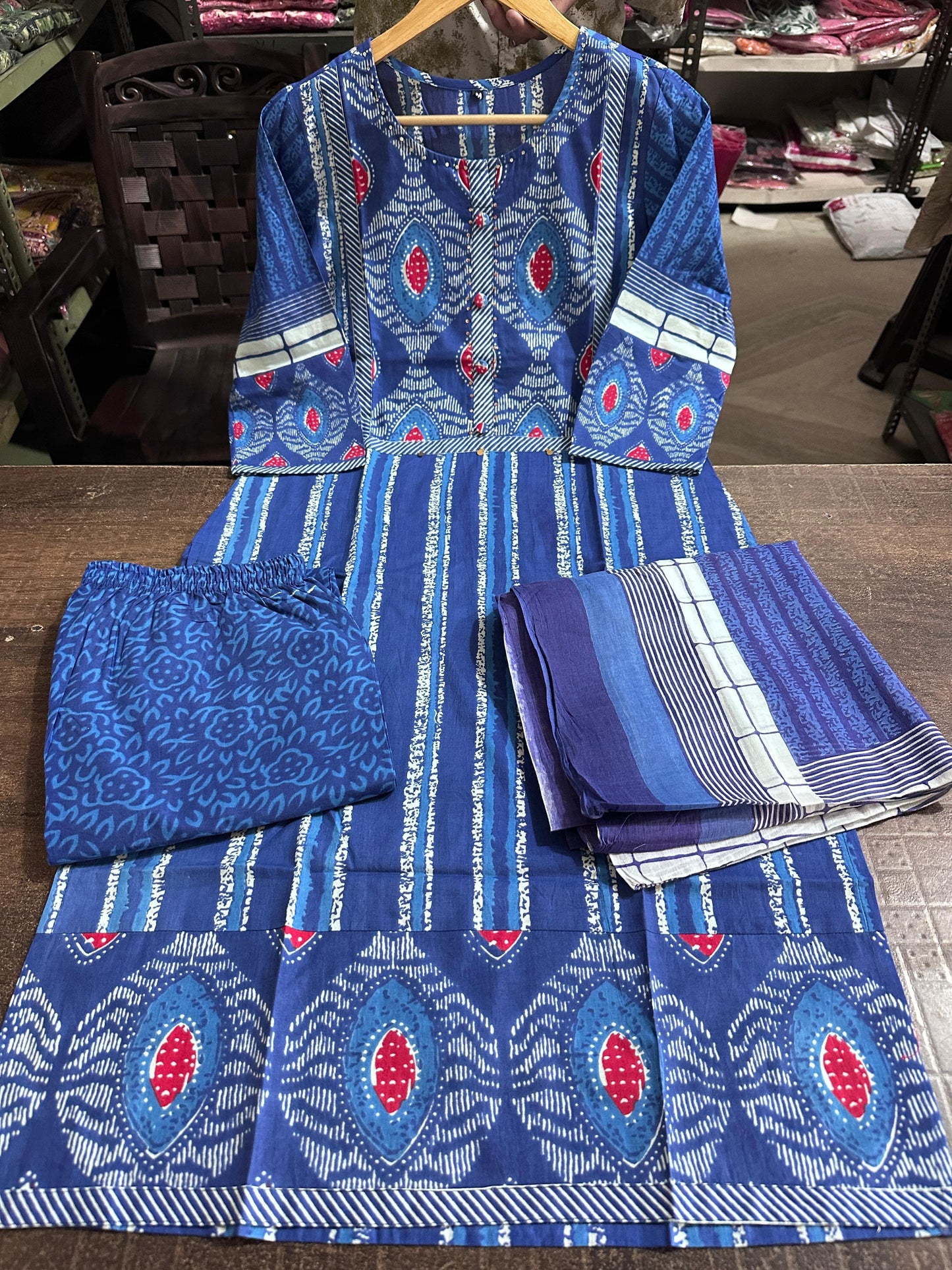 Pure Cotton Kurti Set with Dupatta