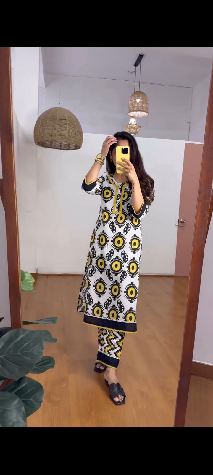 New Summery Cotton Collection – Elegant Black Print Kurta & Pant