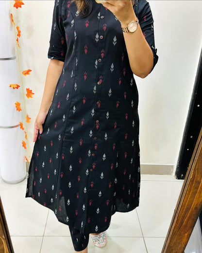 New Designer A-Line Kurti Set with Pockets – Cotton Comfort