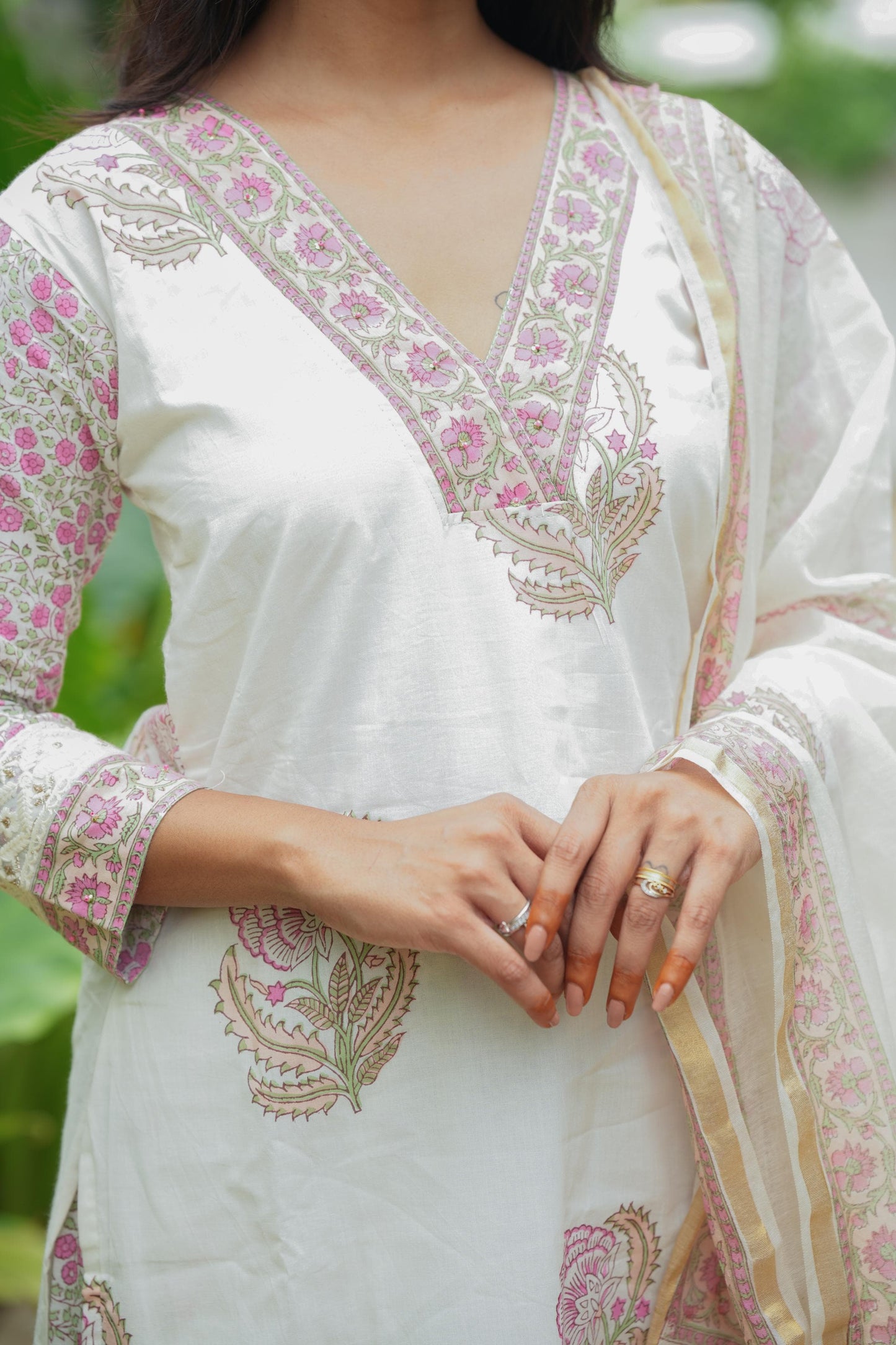 Pure TAJ Cotton 3-Piece Set | White Elegance