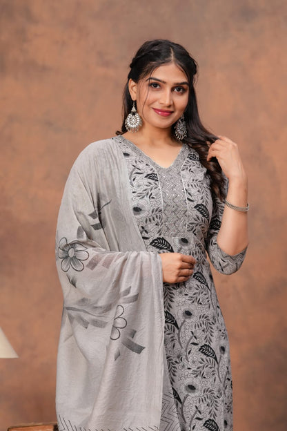 Handcrafted Cotton Kurti Set with Ajrakh Print